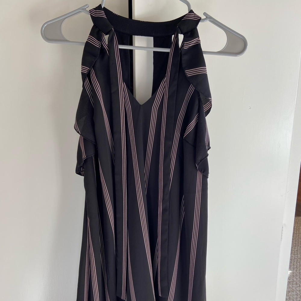 City Triangles sleeveless black and pink stripped dress